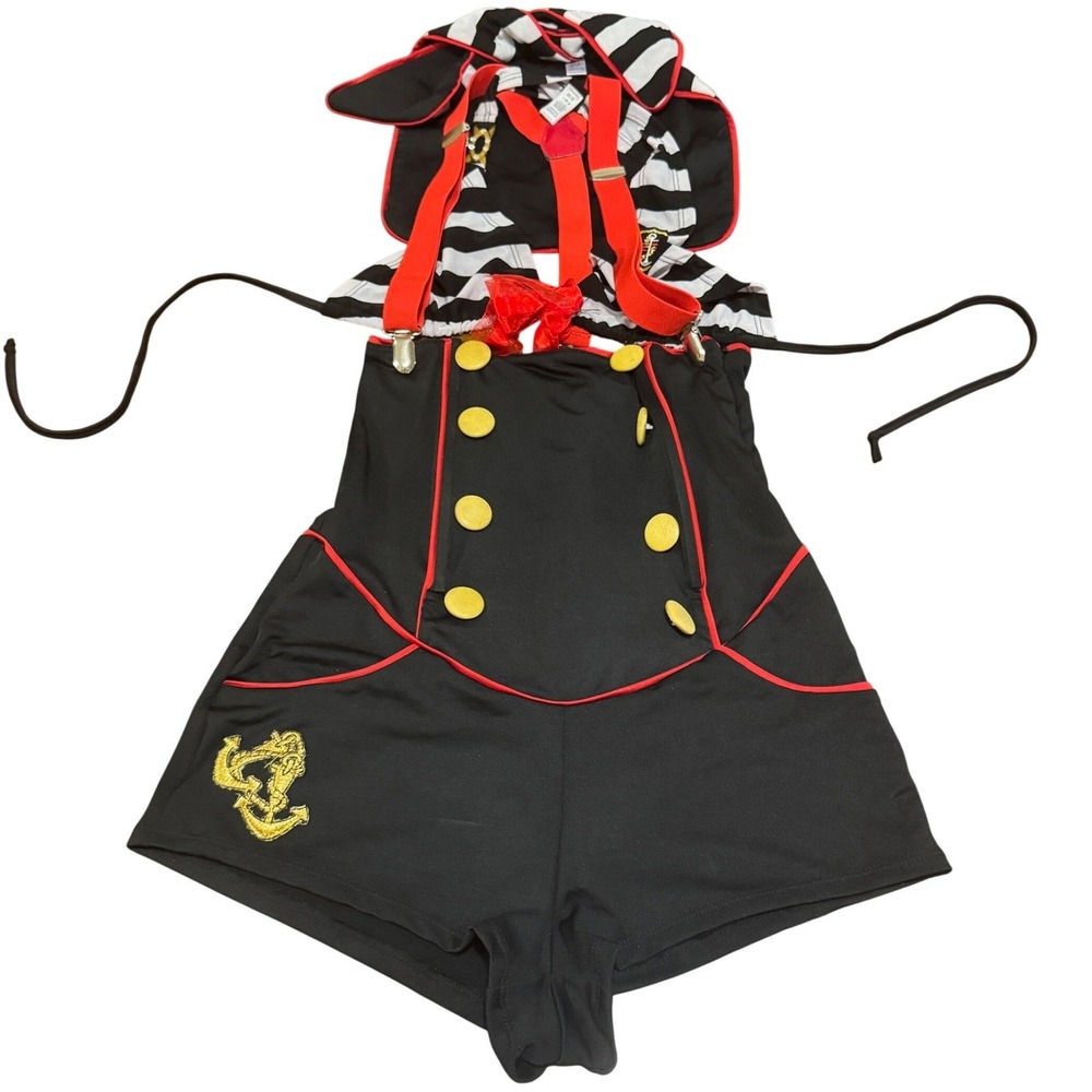 Sexy Sailor Girl Costume Women's Nautical Navy White Pin Up Halloween Outfit S/M